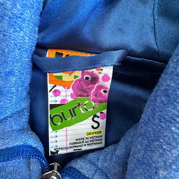 Burton womens dryride hooded Blue Zip-Up Vest small EUC - Picture 2 of 9